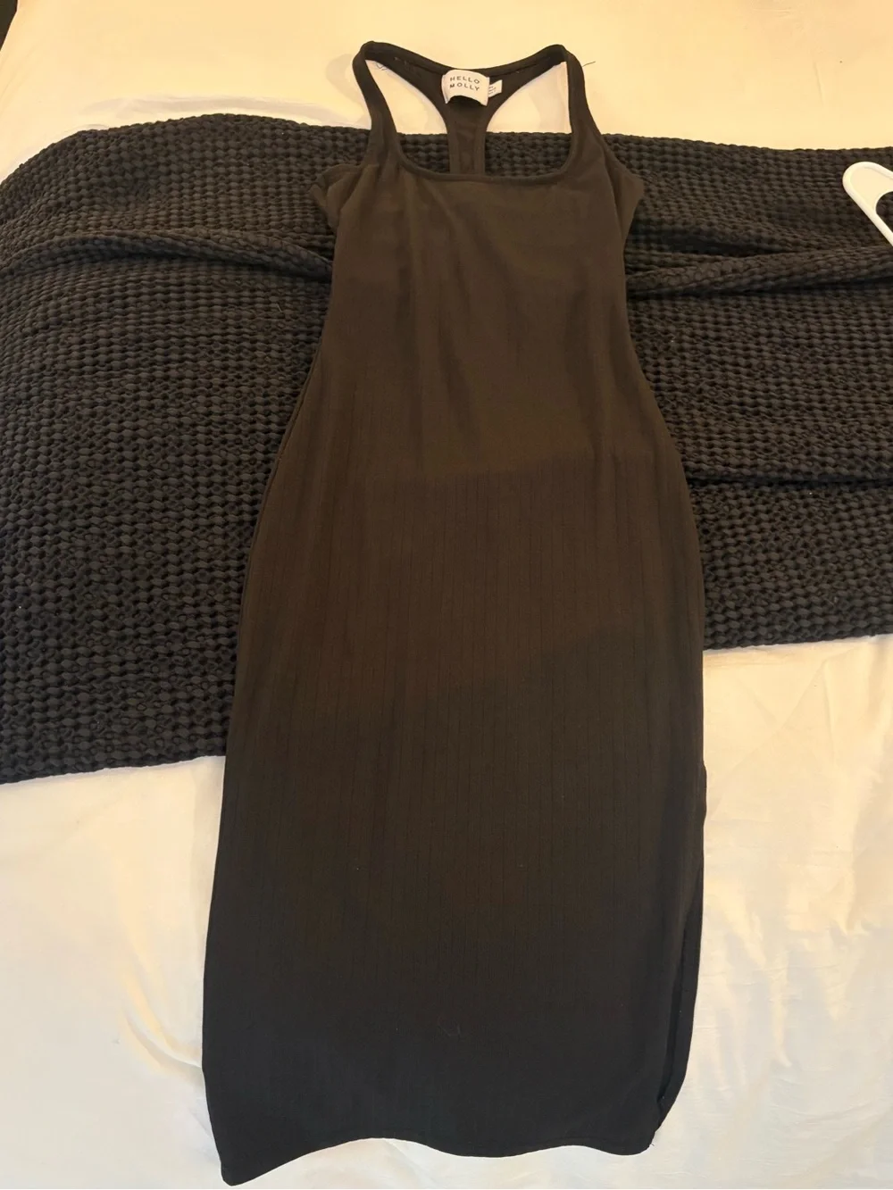 Hello Molly Black Midi Tank Dress with Side Slit - Picture 6 of 11